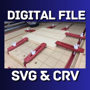 CNC Clamps Digital File.  Hold Down Clamps. Oops Clamps. Router Safe Clamps. SVG. CRV