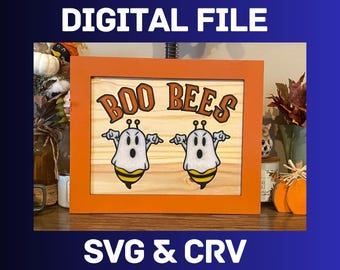 Lustiges Halloween Schild Boo Bees mit Geistern aus Epoxidharz gemacht