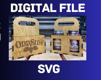 Laser Cut Beer Caddy SVG File, 4 Pack Carrier (Digital File)
