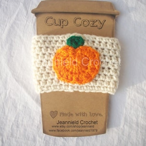 Handmade Crochet Coffee Cup Cozy/Sleeve/Holder Mason Jar Holder - Pumpkin