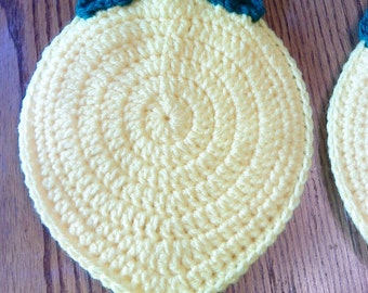 Crocheted Lemon/Lime Pot Holders / Hot Pads - Set of 2 *** Made to Order ***