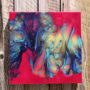 Original Acrylic Dutch Pour Painting with Epoxy Resin Finish-12 x 12