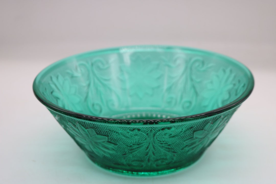 Tiara Sandwich Indiana Glass Spruce Green Teal 8 Round Etsy