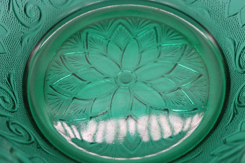 Tiara Sandwich Indiana Glass Spruce Green Teal 8 Round Etsy