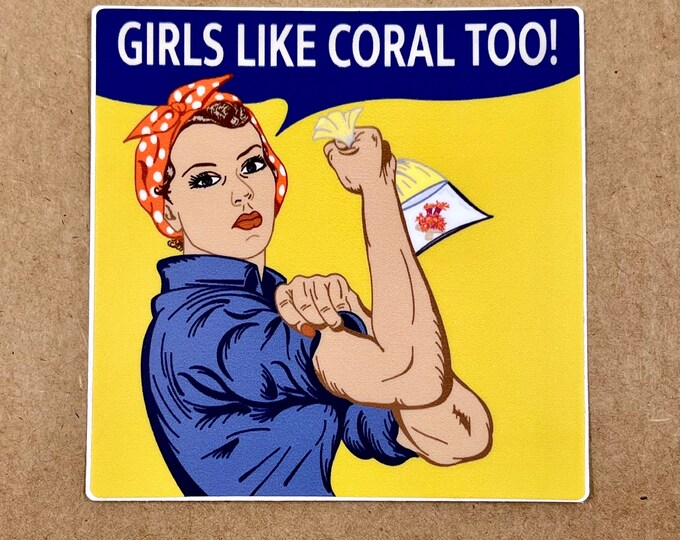 Girls like coral too Aquarium Sticker
