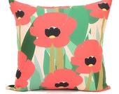Wild Poppy Cushion Cover: Brick Red, 45x45 cm, 18"x18"