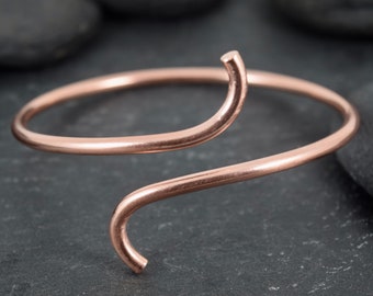 Raw Copper Wire Bangle | Simple Minimalist Bangle | Raw Copper Cuff | Wire Bracelet