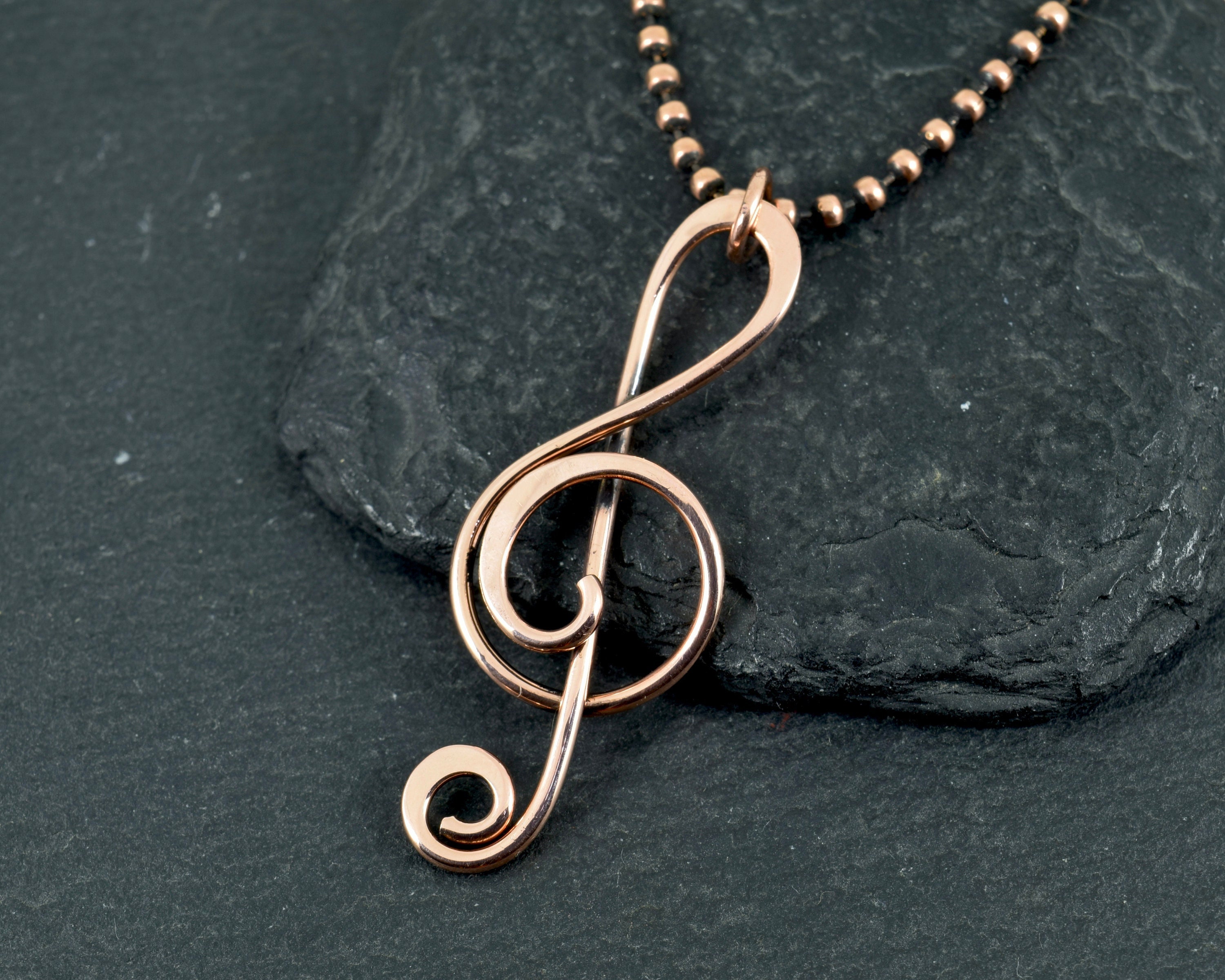 Sterling Silver Or Gold Treble Clef Musical Note Pendant - P595-s - Ogham  Jewellery