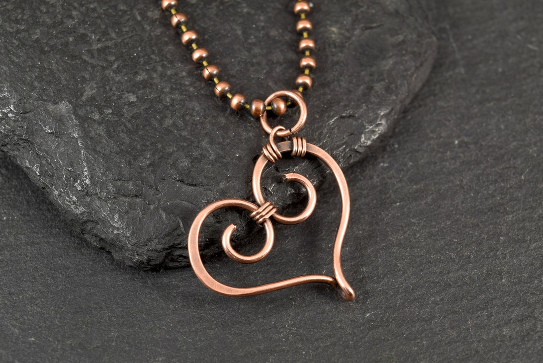 Copper heart necklace Clearance