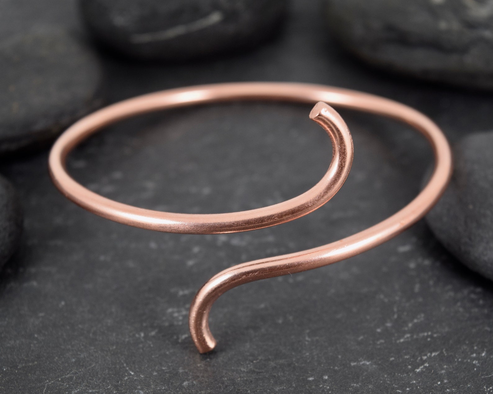 Raw Copper Wire Bangle Simple Minimalist Bangle Raw Copper Etsy UK