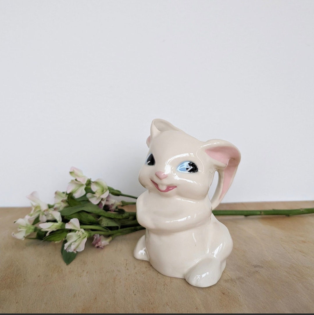 Vintage Ceramic Figural Bunny Rabbit Creamer Pitcher Vase - Etsy