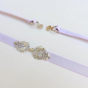 Light purple bridal thin elastic Silver jeweled wedding dress belt