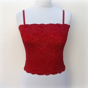 Red Lace Crop Top/ Sleeveless Top / Fashion Top / Top for Women