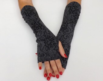 gray lace gloves