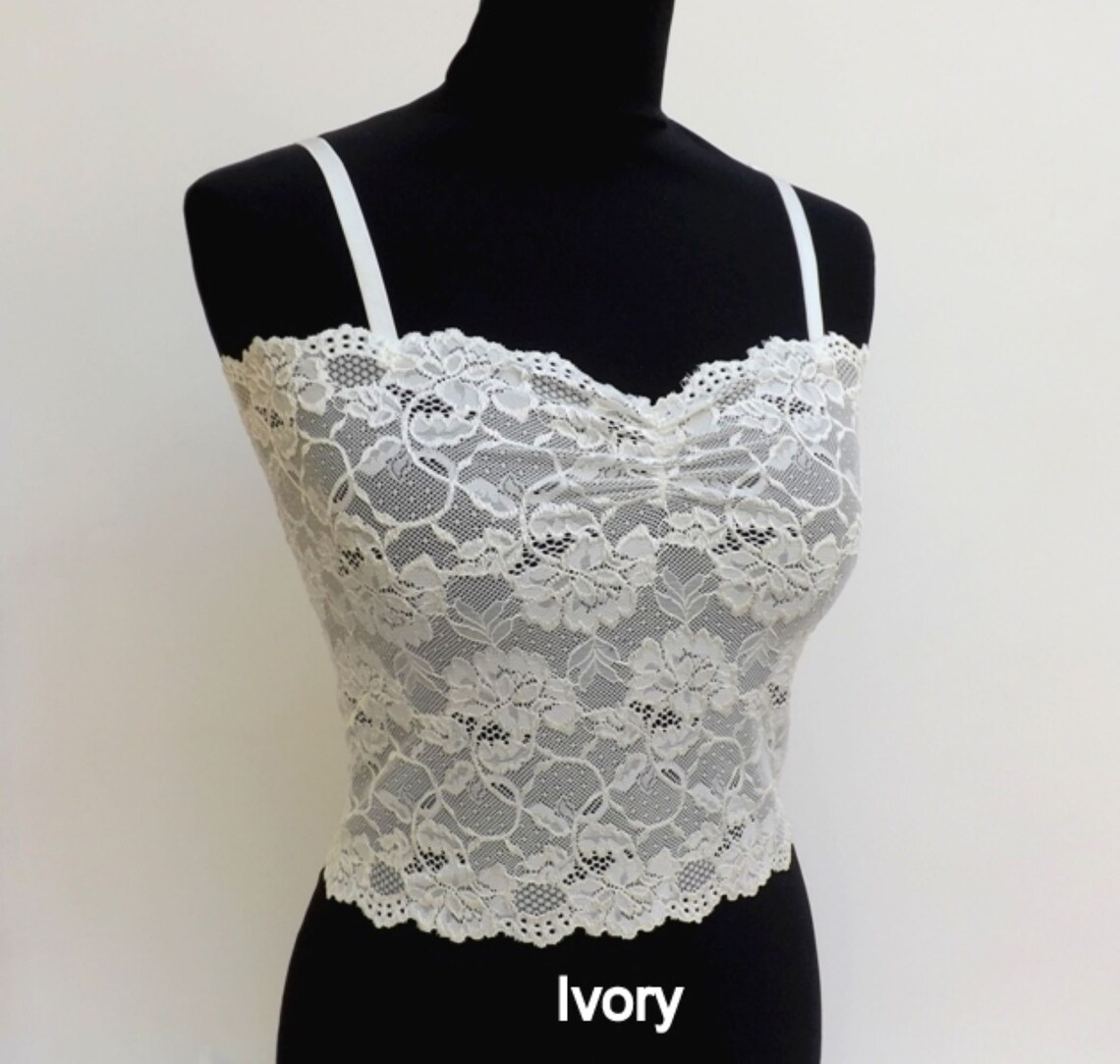 Light Blue See Through Elastic Lace Tank Top Camisole Etsy