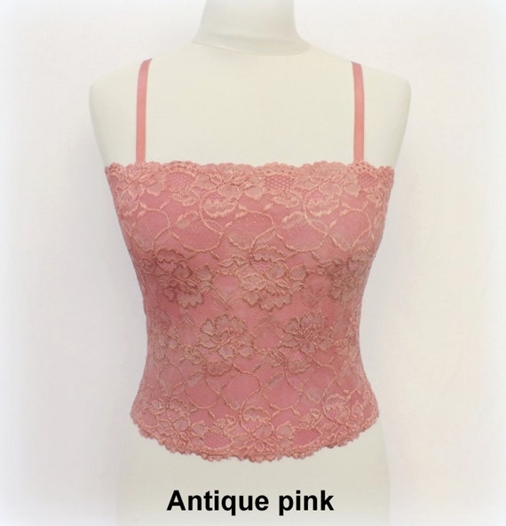 Red Lined Elastic Lace Tank Top Camisole -  Canada