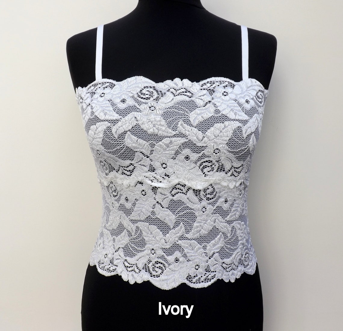 Light blue lace tank top camisole see through elastic lace Etsy