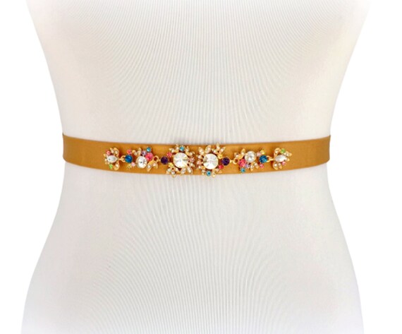Cinturón de vestido de novia elástico de novia dorado con - Etsy España Cinturón de vestido de novia elástico de novia dorado con - Etsy España