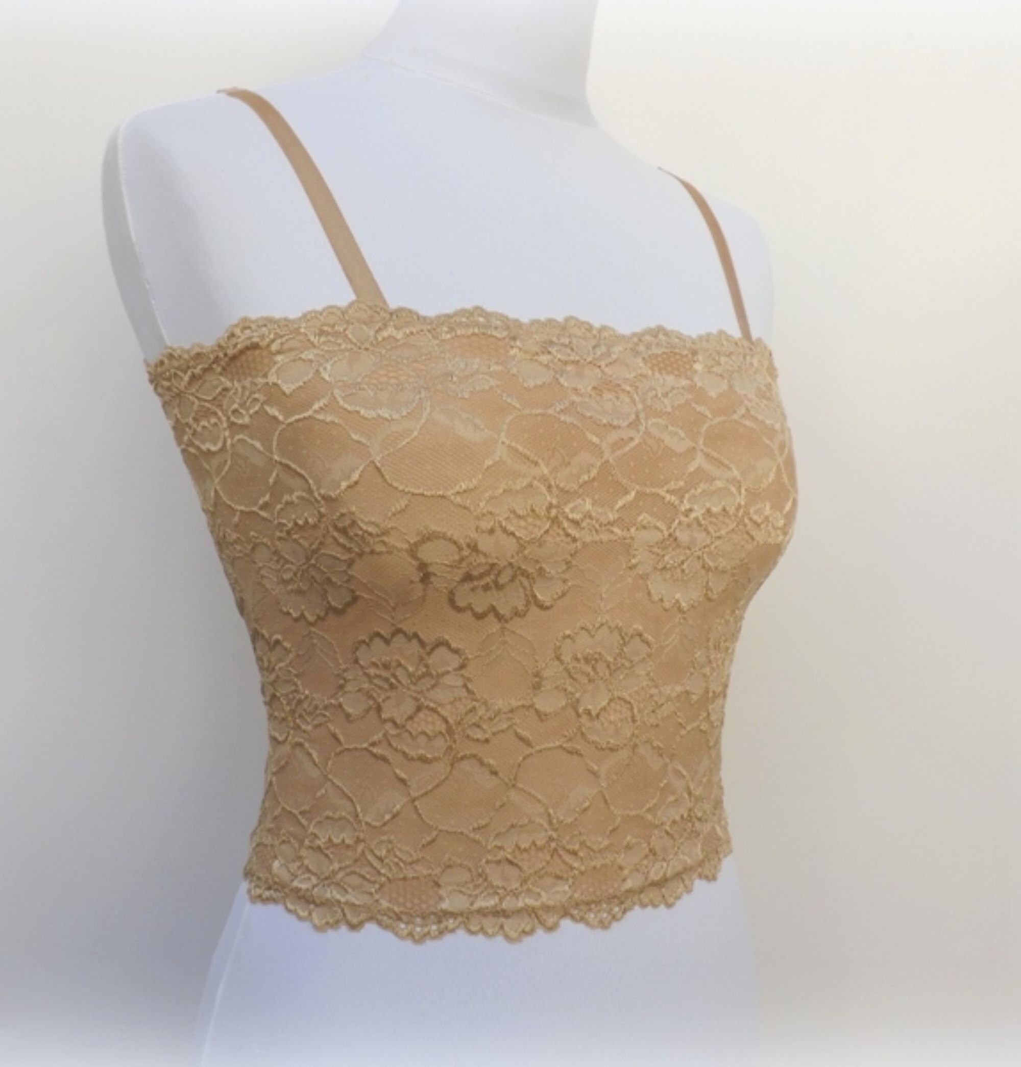 Gold Lined Elastic Lace Tank Top Camisole - Etsy