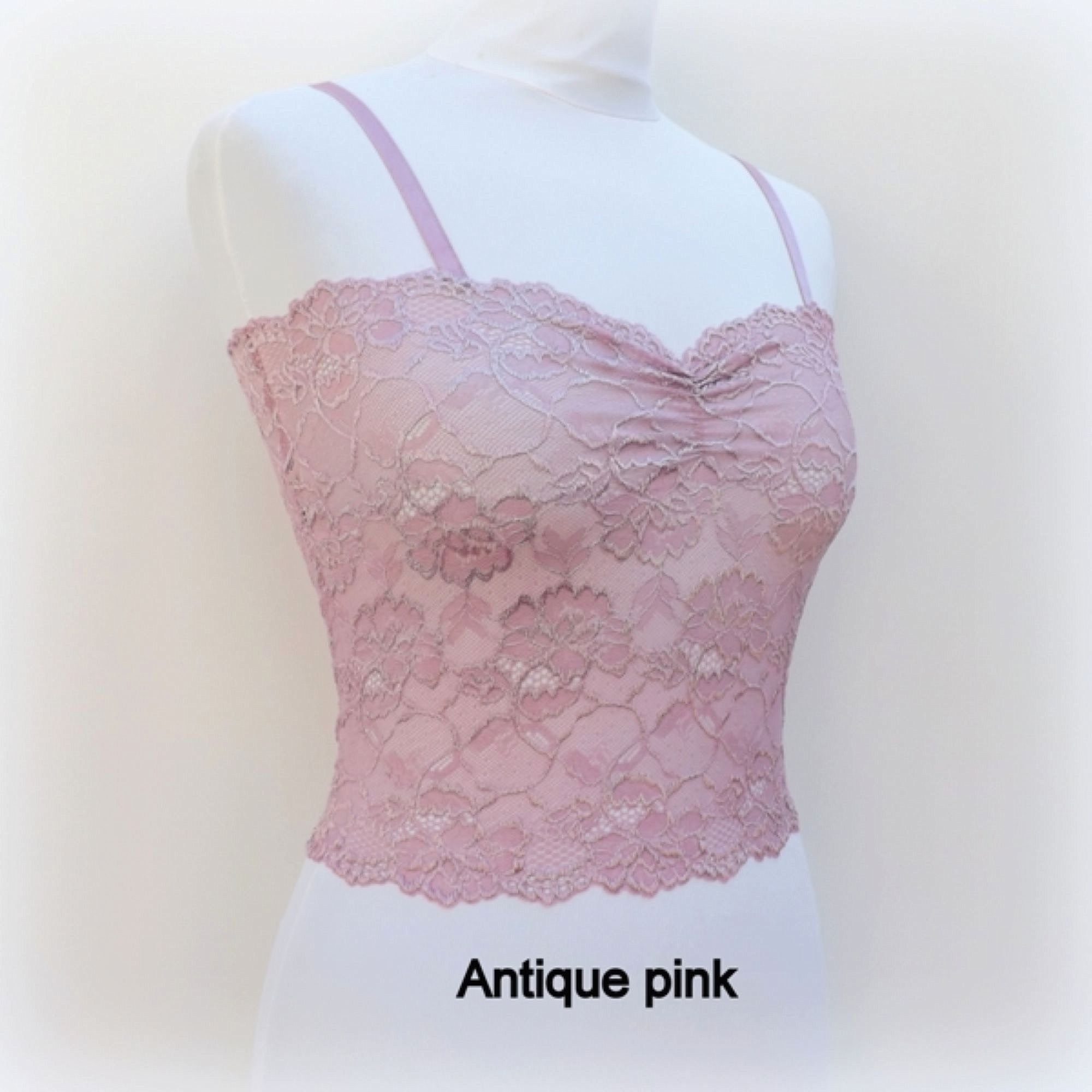 Antique Pink Sheer Stretch Lace Tank Top Camisole - Etsy