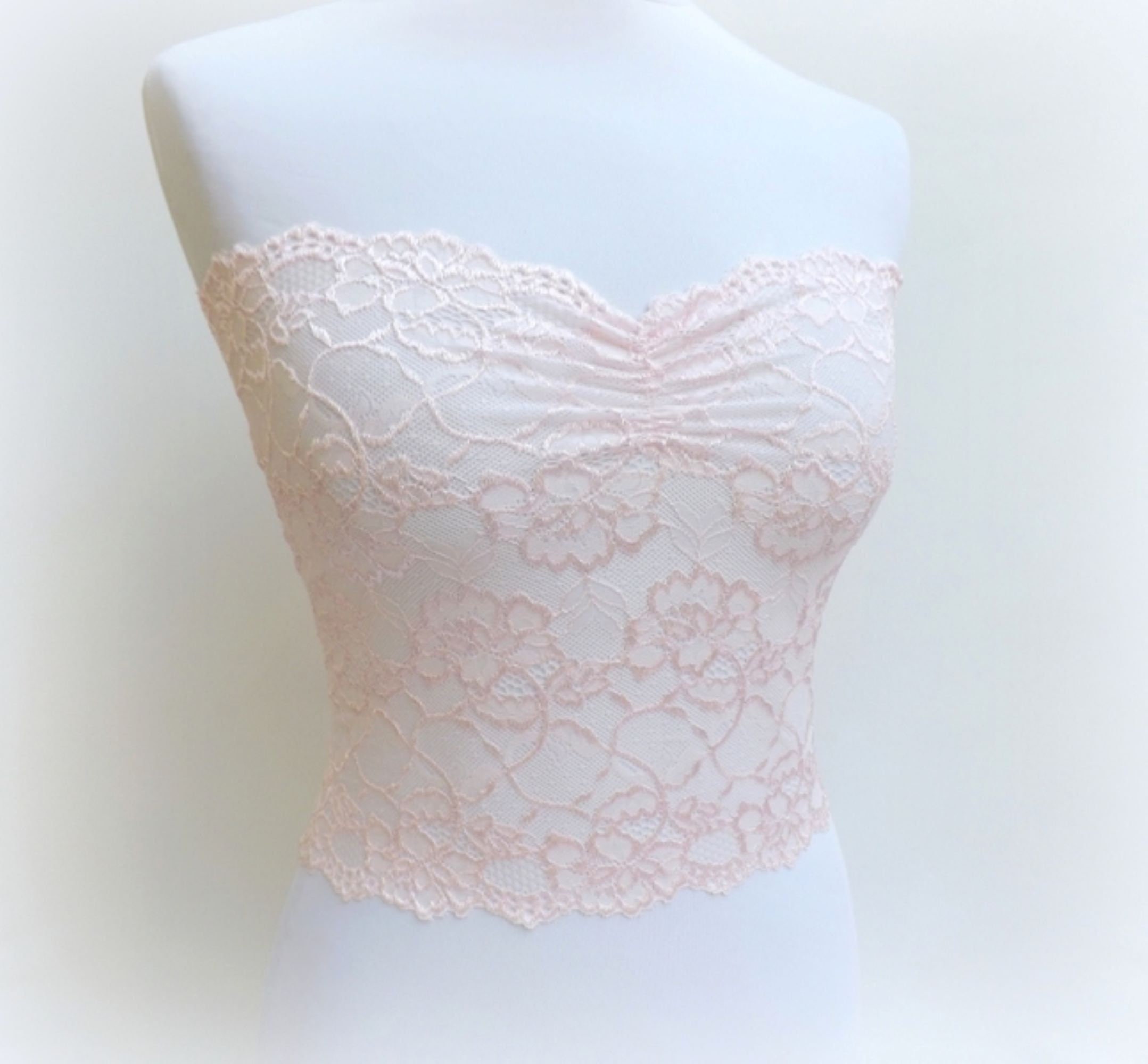 Light Pink See Through Elastic Lace Tube Top Strapless -  Canada