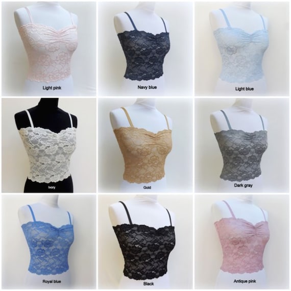 Black See Through Elastic Lace Tank Top Camisole, Sheer Black See Through Elastic Lace Tank Top Camisole, Sheer
