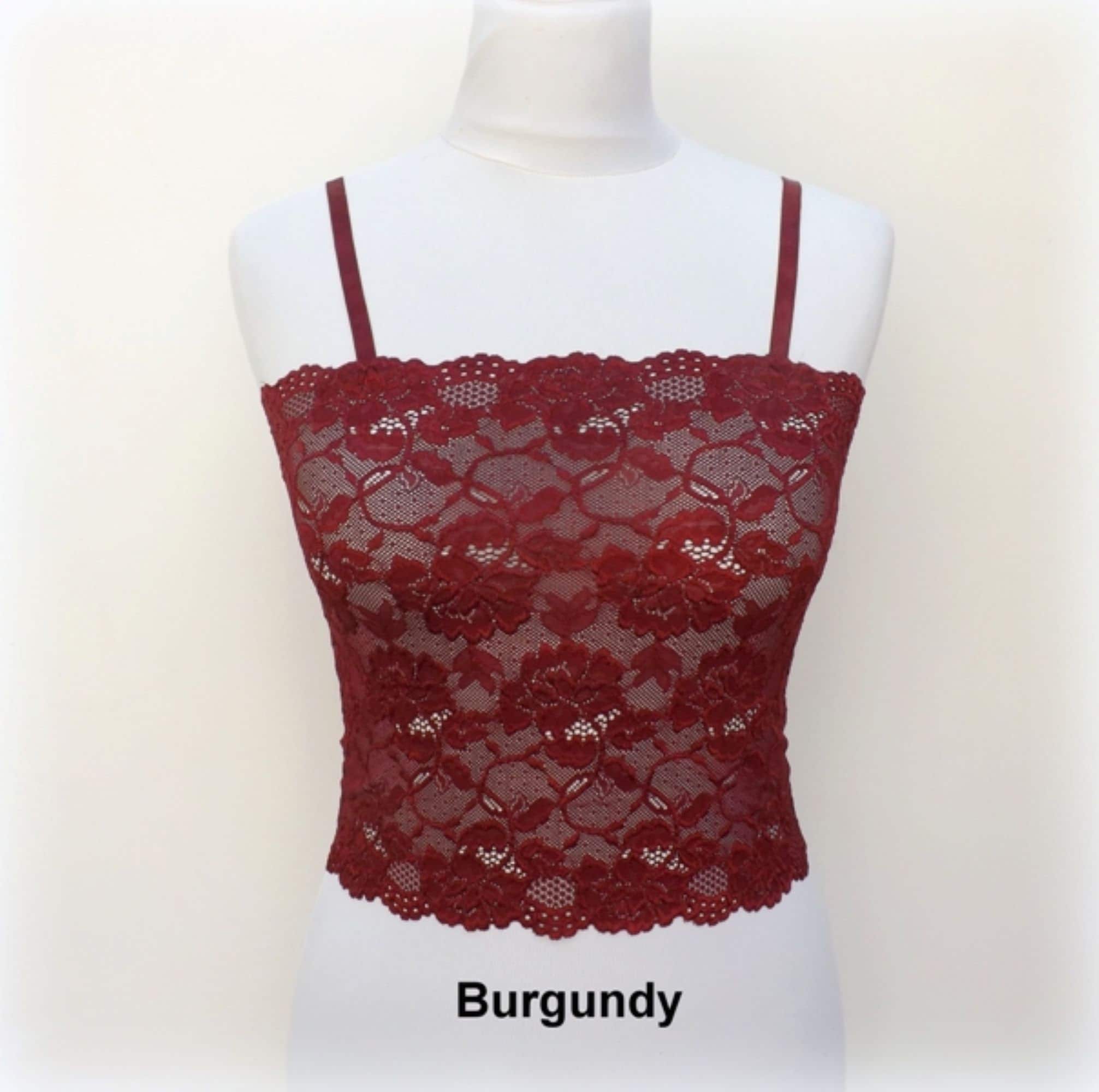 Red See Through Elastic Lace Tank Top Camisole - Etsy