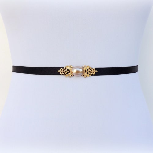 Navy Blue Thin Elastic Waist Belt Silver Jeweled Dress Belt Etsy