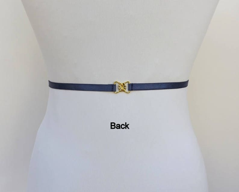 Navy Blue Elastic Waist Belt Sparkly Gold Leaf Jeweled Dress | Etsy