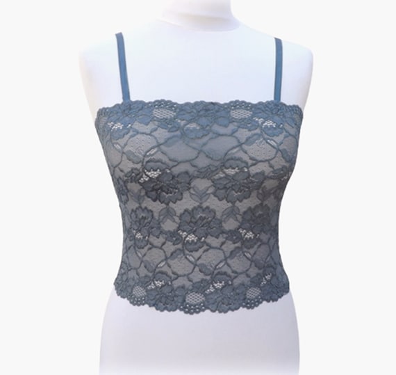 Dark Gray Sheer Stretch Lace Tank Top Camisole -  Canada