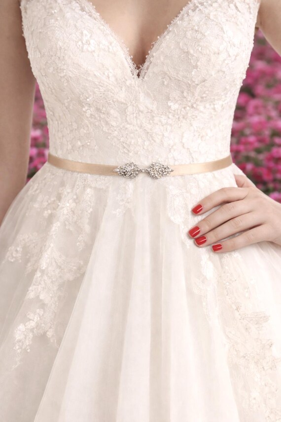champagne wedding dress belt Extra Long Champagne Satin Sash Belt by Satin Swank