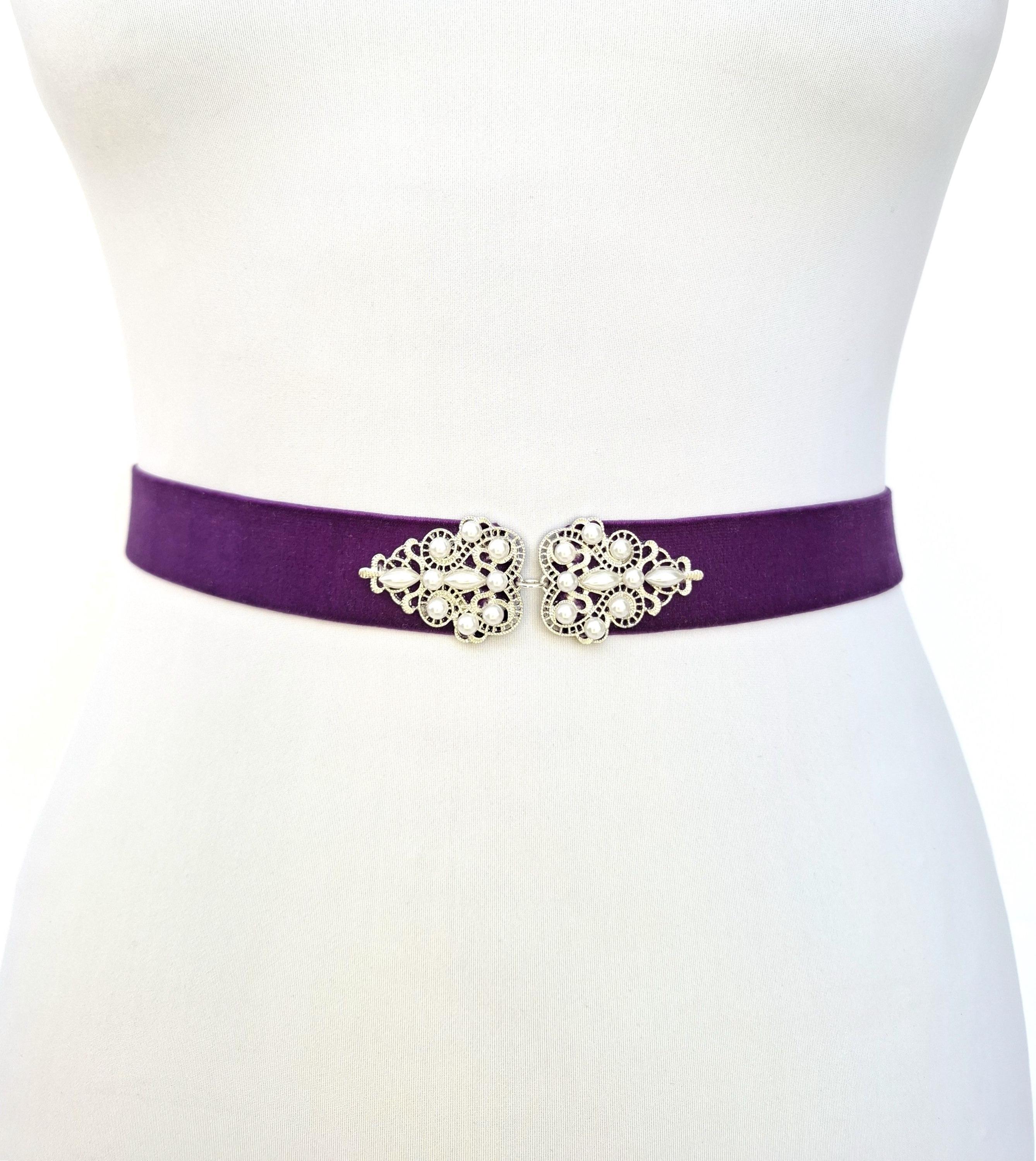 Accessories by Pearl Velvet Belt vintage Accessories by Pearl metallic gold & leopard suede  main image 3