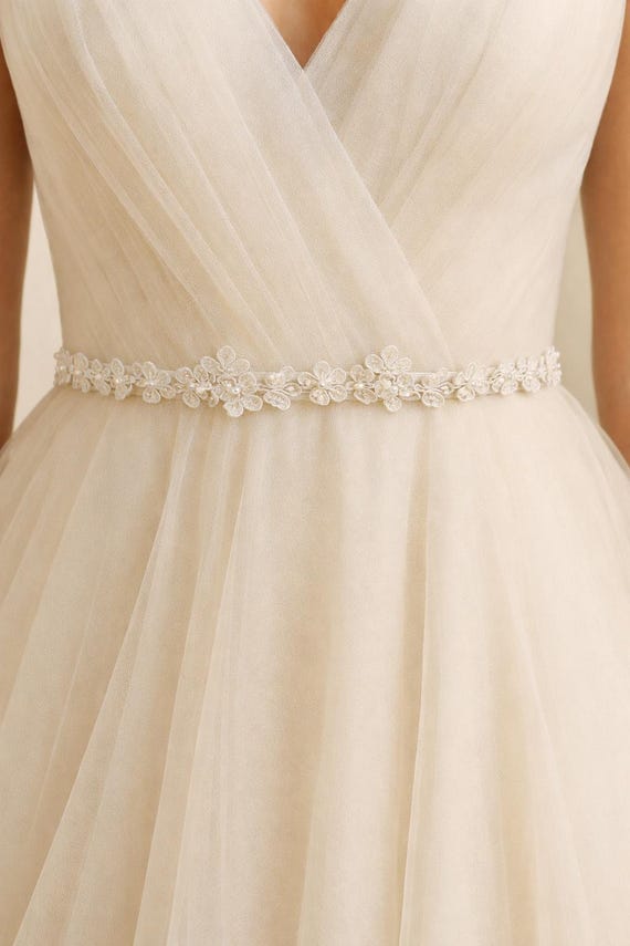 beaded dress belt Rose Gold Crystal Bridal Belt Sash Elegant Wedding Dress Accessory Applique Only