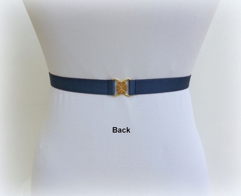 Navy Blue Bridal Elastic Waist Belt Gold Jeweled Wedding Etsy
