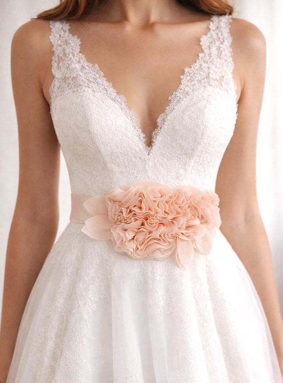 chiffon belt for dress White Chiffon Sash / Belt / Tie  Double Thickness White Chiffon  Custom  Made / Multi Width / Multi Length  READ Item Details