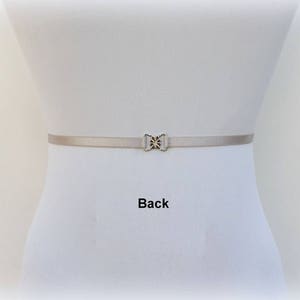 Women's thin silver elastic vintage jeweled waist belt image 2