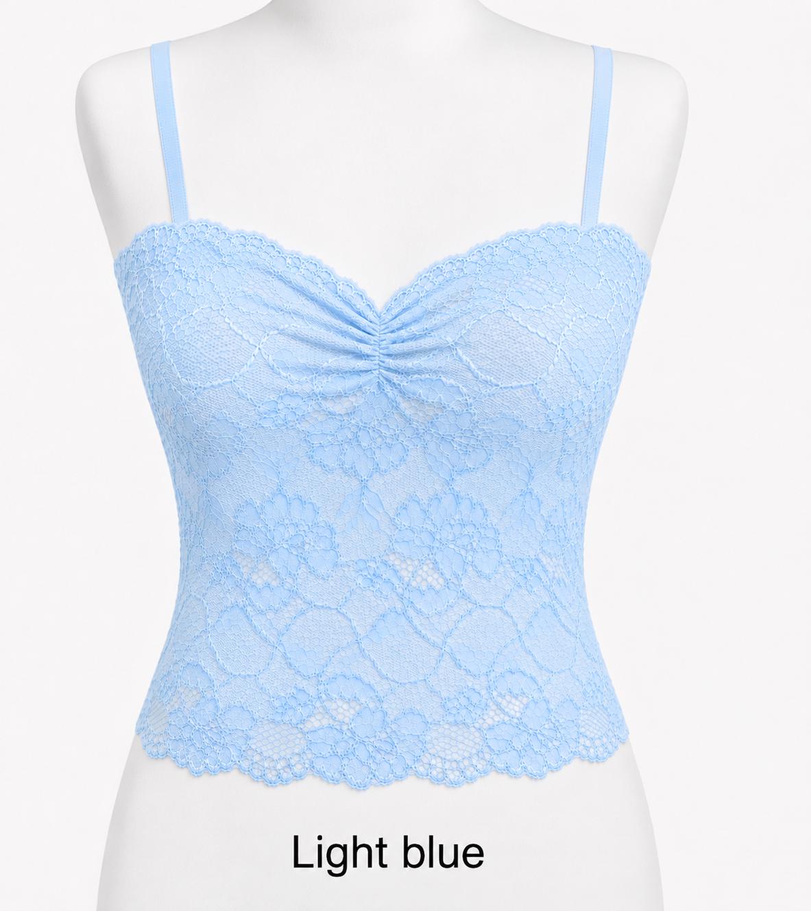 Light Blue See Through Floral Elastic Lace Tank Top Camisole - Etsy