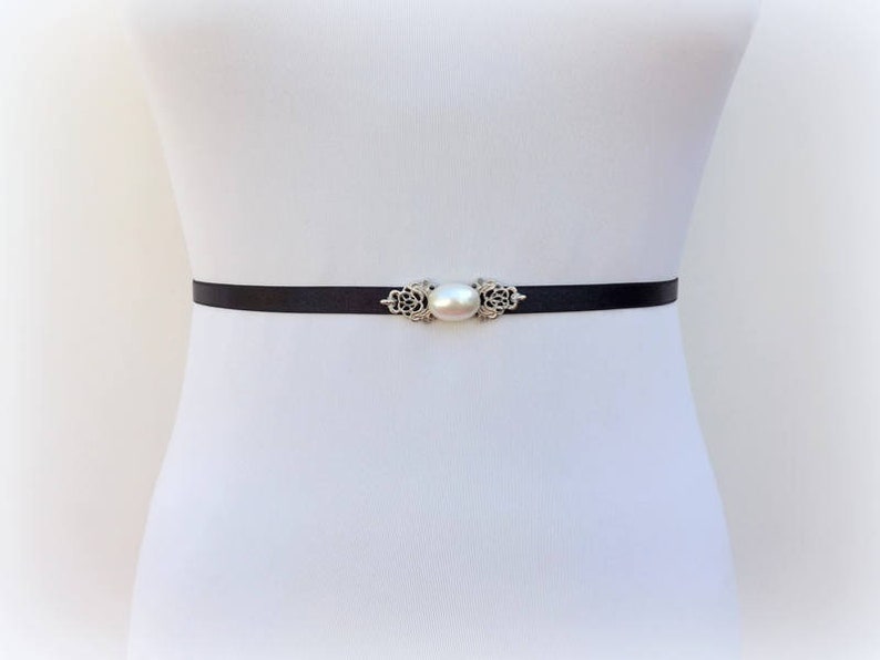 Thin black belt for dress Clearance