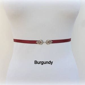 Women's thin silver elastic vintage jeweled waist belt image 5