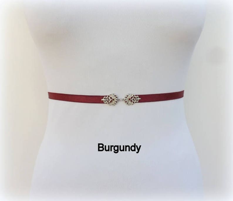 Women's thin silver elastic vintage jeweled waist belt image 5