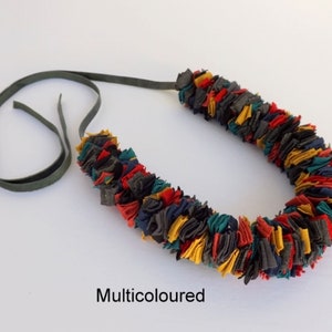 Multicoloured fabric strips necklace Multicoloured