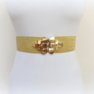 Gold Glitter Bridal Wide Elastic Waist Belt, Gold Leaf Wedding Dress ...