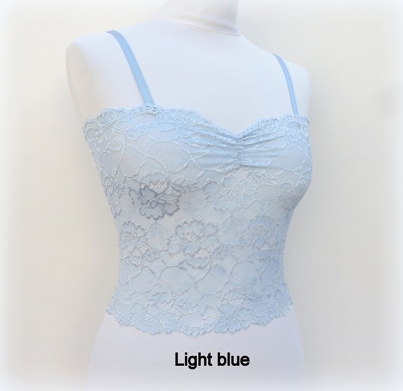 Navy blue lace tank top camisole elastic lace cami Etsy