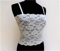 Ivory see through elastic lace tank top camisole