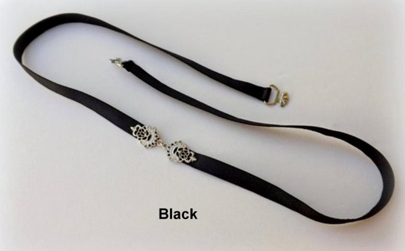 Women's thin silver elastic vintage jeweled waist belt image 7
