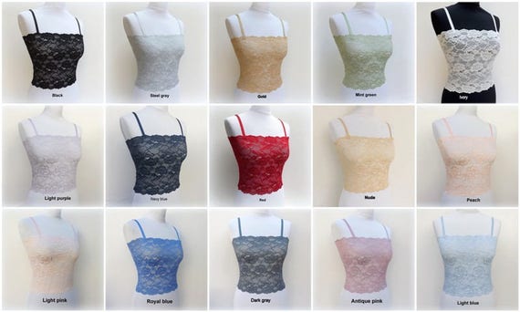 Dark Gray Sheer Stretch Lace Tank Top Camisole - Etsy