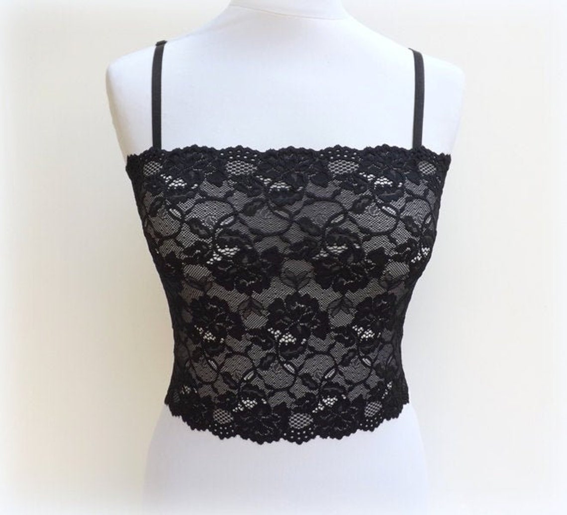 Black See Through Elastic Lace Tank Top Camisole - Etsy