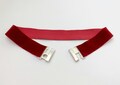 Red burgundy velvet elastic waist belt with silver clasp product logo