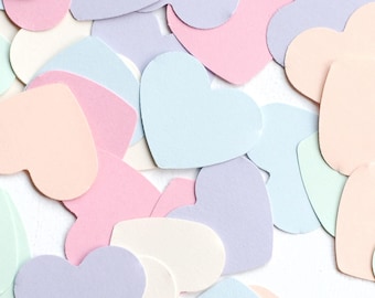 Set up to 1000 pcs cardstock hearts for garland making - wall décor, wedding decor paper hearts - wholesale paper heart lot - pastel mix -