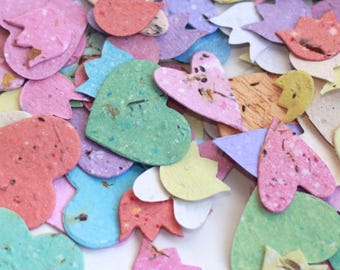 Plantable Wildflower Seed Paper Heart Confetti: Recycled & Sustainable